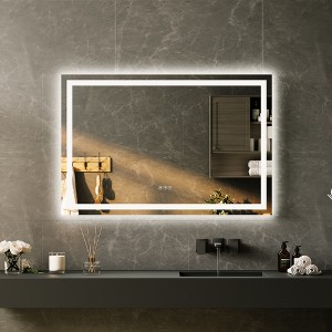 COZONY LED Bathroom Mirror with Lights, Dimmable Anti-Fog Backlit & Front-Lit Vanity Mirror, Smart Wall Mirror with Memory Function, Shatter-Proof - 1 of 4