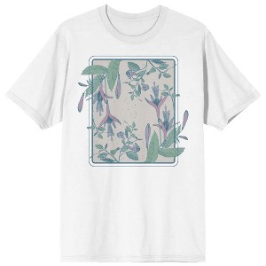 Fuchsia Flower Crew Neck Short Sleeve White Adult T-shirt - 1 of 4