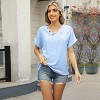 Clearlove Women's Tops and Blouses Spring Summer Button Hooded Loose Short Sleeve Long Undershirt - 3 of 4