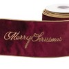 Embroidered Merry Christmas Wired Ribbon 4" x 5 Yds. - 3 of 3