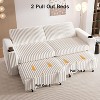 Vipbear 91'' Sectional Sleeper Sofa Bed with Pull Out Bed, with Reclining Backrest/Two Pull Out Beds/USB Ports/Cup Holders, Plush Corduroy - 3 of 4