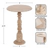 Kate and Laurel Hingham Wood Side Table, 16x16x24, White - 2 of 4
