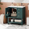 OUTSUPPLY Bathroom Storage Cabinets, Transitional Bathroom Vanity with Ceramic Sink, Solid Wood Frame, Soft-Close Doors - 4 of 4