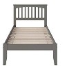 AFI Furnishings Mission Twin Platform Bed with Open Footboard and Turbo Charger in Grey - 3 of 4