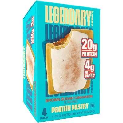 Legendary Foods Gluten Free and Keto Friendly Protein Pastry - Brown Sugar Cinnamon - 8.6oz/4ct