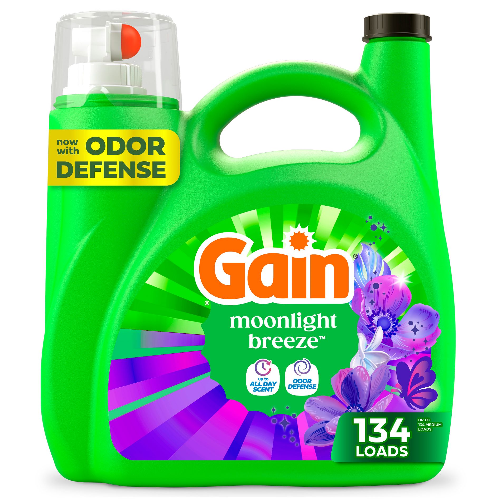 Gain Moonlight Breeze HE Deep Cleaning Concentrated Liquid Laundry Detergent 134 Loads - 177 fl oz