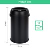 17 Gallon/65 Liter Open Top Trash Can, Stainless Steel Kitchen Garbage Can, Commercial Round Rubbish Bin, Waste Container for Restaurant Hotel - 2 of 4