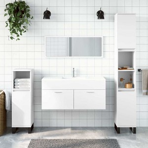 vidaXL Bathroom Cabinet With Mirror White Engineered wood Medium - 1 of 4
