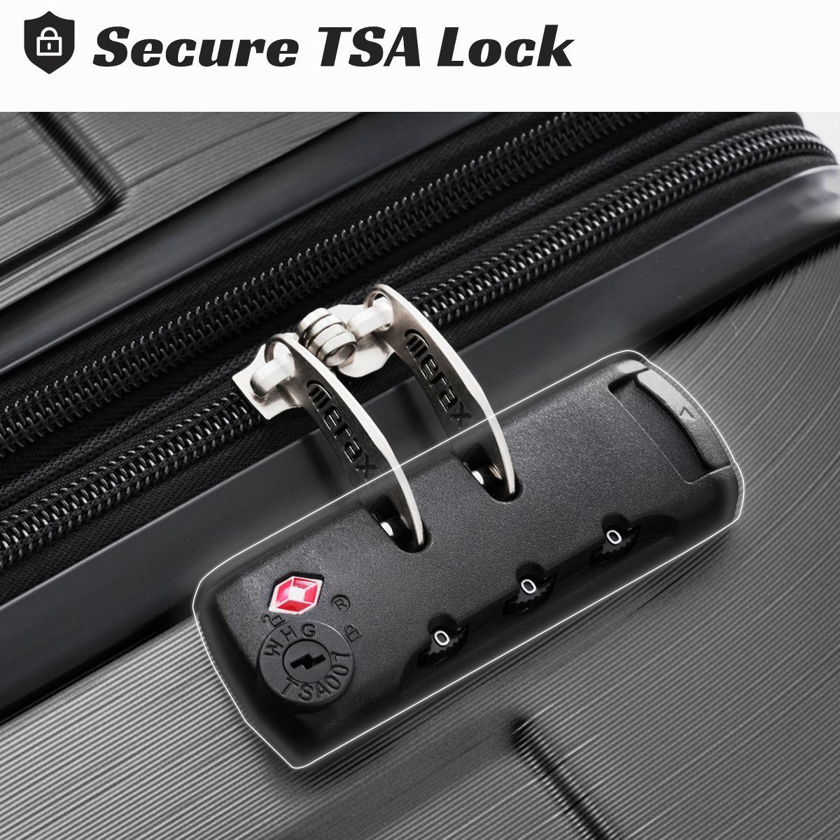 Polibi 24 Inch Luggage, Lightweight ABS Carry-On Suitcase with Double Spinner Wheels, TSA Lock - thumbnail 7