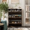 FUFU&GAGA Brown Modern Shoe Storage Cabinet with 3 Flip Drawers - 2 of 4