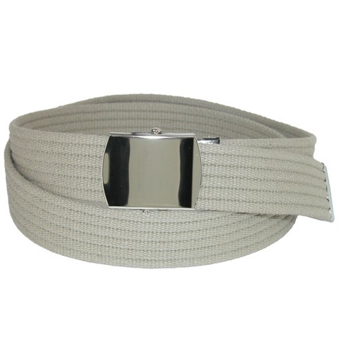 Ctm Ribbed Fabric Belt With Nickel Buckle, Khaki : Target