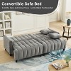 Sapphtopaz 83" Couches for Living Room 3-Seater Upholstered Convertible Sleeper Sofa with Adjustable Backrest and 2 Pillows Loveseat for Bedroom - 3 of 4