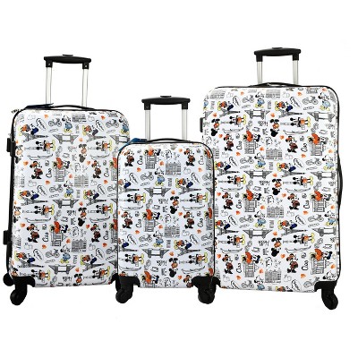 Ful Disney Textured Mickey Mouse Hard Sided 3 Piece Luggage Set - Rose Gold