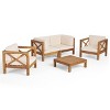 Christopher Knight Home Brava Outdoor Acacia Wood 4 Seater Chat Set with Cushions - 4 of 4