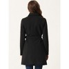 INSPIRE CHIC Women's Winter Peter Pan Collar Double Breasted Slant Pocket Button Down Belted Pea Coats - 3 of 4