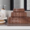 Zero Twist Cotton Floral Jacquard 3 Piece Bathroom Towel Set by Blue Nile Mills - 2 of 4