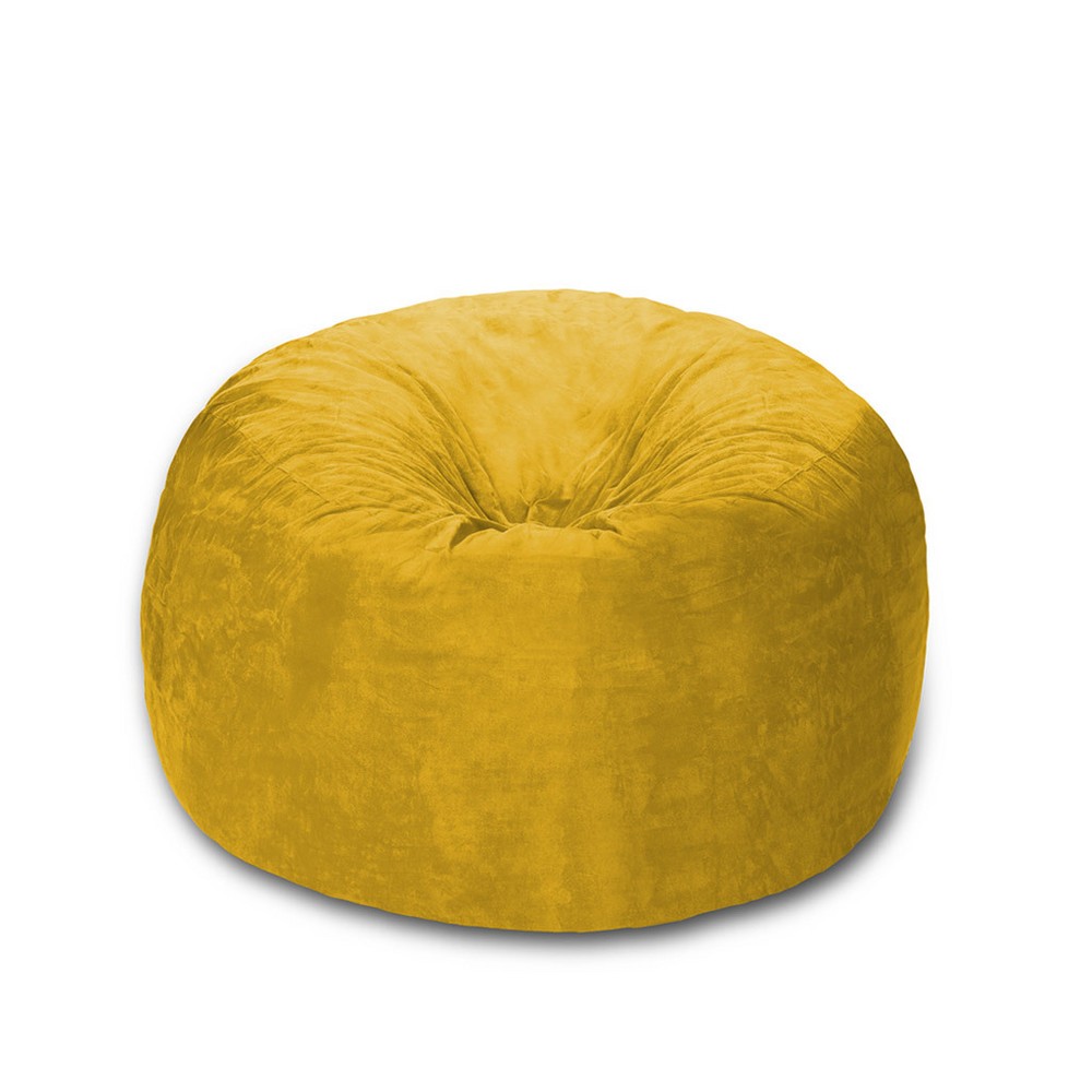 Photos - Bean Bag 4'  Chair with Memory Foam Filling and Washable Cover Lemon - Rela