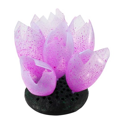 Unique Bargains Silicone Fluorescence Floating Aquarium Lotus Flower