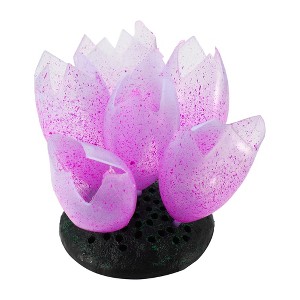 Unique Bargains Silicone Fluorescence Floating Aquarium Lotus Flower - 1 of 4