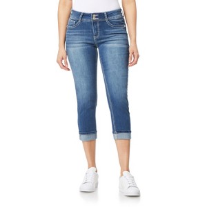 WallFlower Women's Luscious Curvy 23.5" Crop Mid-Rise Bling Insta Stretch Juniors (Available in Plus Size) - 1 of 4