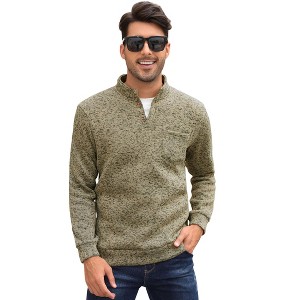 Clearlove Men's Slim Fit Wool Blend Henley Neck Pullover Sweater Warm Knit Long Sleeve Thermal Top Winter Casual Comfort - 1 of 4