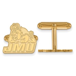 Black Bow Jewelry 14k Yellow Gold James Madison Dukes NCAA Cuff Links - 1 of 3