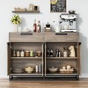 Jojoka Buffet Cabinet with Storage, Large Kitchen Accent Modern Sideboard Cabinet with 2 Drawers and 4 Doors, Coffee Bar Buffet Table for Kitchen, - 2 of 4