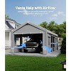 Extra Heavy Duty Carport Sidewalls, PE Waterproof & UV-Resistant Fabric Panels, Universal Fit for 10x20 and 13x20 Foot Carport Frames - 4 of 4