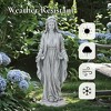 LuxenHome 30.5" LuxenHome Virgin Mary Statue, 30.5'' Gray Religious Blessed Mother Garden Statue, Indoor Outdoor Sculptures for Yard, Patio Decor - 4 of 4