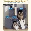 61'' Tall Cat Tree with 2 Condos for Large Adult Cats, Multi-Level Cat Play Tower with Large Perch Scratch Pad Post Hammock - 3 of 4