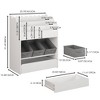 Racxily Kids Bookshelf with Storage Bins and Drawer, Multi-Functional Wooden Book Organizer for Toddlers, White Bookcase - 3 of 4