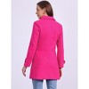 Allegra K Women's Winter Outerwear Peter Pan Collar Mid-thigh A-line Single Breasted Coat - 4 of 4