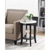 HomeStock Belmont End Table with Drawer and Slide Out Shelf, Sleek Faux Marble Top with Black Finish, Stylish Storage Table for Living Room - 4 of 4