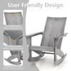 Tangkula Set of 2 Adirondack Rocking Chair All Weather HDPE Rocker Grey Patio - 4 of 4