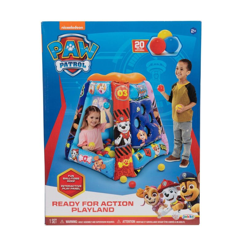 PAW Patrol Inflatable Kids Ball Pit Playland with 20 Soft Flex Balls, 2 of 7