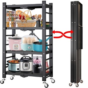 Musment Storage Shelves, Closet Organizers and Storage Foldable Metal Shelving Units  for Garage Kitchen, Collapsible Organizer Rack - 1 of 4