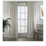 Towels Beyond Extra Long Room Darkening Faux Velvet Curtain Panels Set of 2, Off White