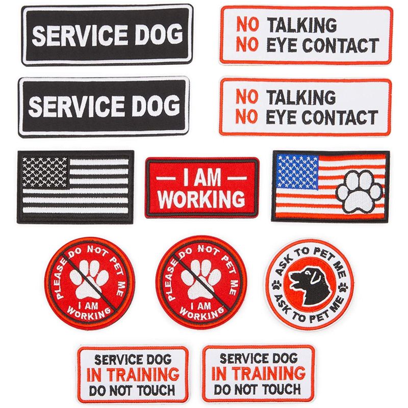 Okuna Outpost 12 Pack Service Dog Vest Patches (8 Designs), 1 of 9