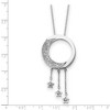 Black Bow Jewelry Rhodium Plated Sterling Silver & CZ Moon and Stars Necklace, 18 Inch - 2 of 4