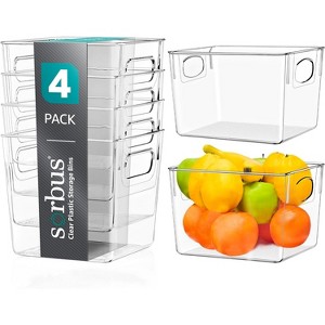 Sorbus Medium Clear Acrylic Storage Bins - for Kitchen, Cabinet Organizer, Pantry & Refrigerator - 1 of 4