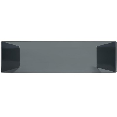 Huck Clear and Gray Glass Console Table with Storage