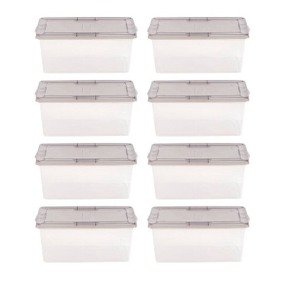 IRIS 17qt 8pk Storage Box Clear with Gray Lid