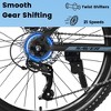 NAYSAYE 24 Inch Mountain Bike 21 Speed Dual Disc Brakes Steel Frame Bikes for Adults for Outdoor Adventure, Black and Green, 26.3"*7.88"*28.35" - 4 of 4