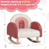 Costway Kids Rocking Chair Children Armchair Velvet Upholstered Sofa w/ Solid Wood Legs Blue/Red - 4 of 4
