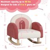 Costway Kids Rocking Chair Children Armchair Velvet Upholstered Sofa w/ Solid Wood Legs - image 4 of 4