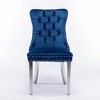 Akoasm Set of 2 Modern Tufted Solid Wood Velvet Upholstered Dining Chair with Chrome Stainless Steel Plating Legs-Blue - 4 of 4