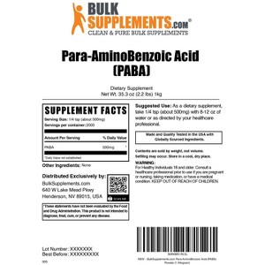 BulkSupplements Para-Aminobenzoic Acid (PABA) Powder - 1 of 4