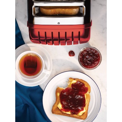 Dualit Red Stainless Steel 2-Slice Wide Slot Toaster