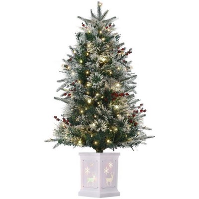 WhizMax 4.5 Ft Pre-Lit Artificial Christmas Tree, Fake Christmas Tree with 108 LED Lights, 8 Dual Color Modes for Indoor & Outdoor Christmas Decor