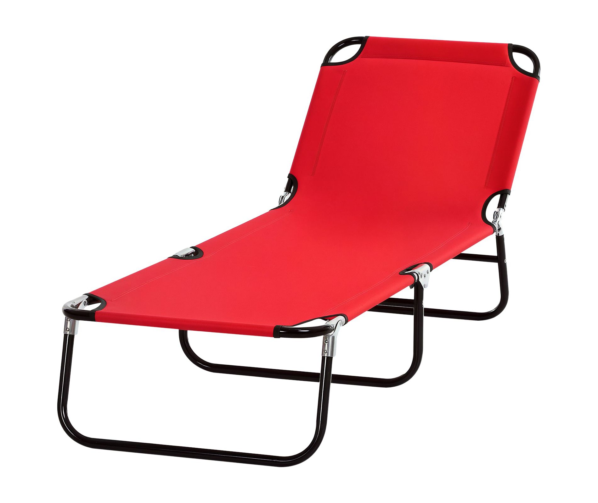 Aghana Digitals Red Folding Lounge Chair: 5-Position Recline, Steel Frame, Breathable Oxford Fabric Red 74.00×22.00×11.00 in